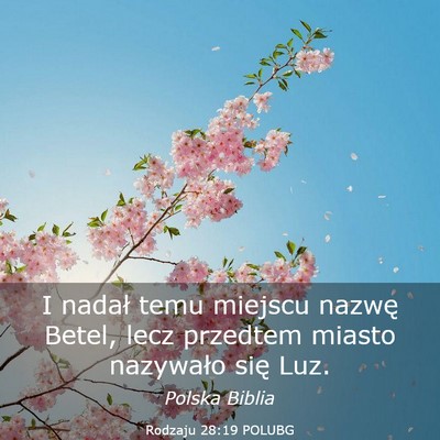 Picture 03 - Rodzaju 28:19 POLUBG - I nadał temu miejscu nazwę Betel, lecz przedtem - Bible Verse Picture