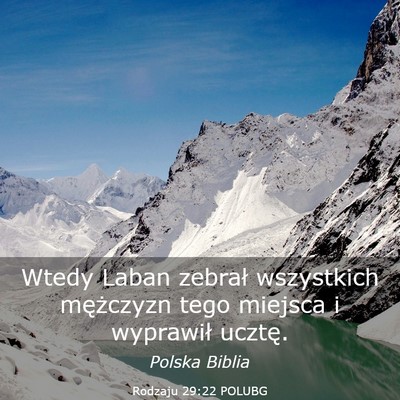 Picture 03 - Rodzaju 29:22 POLUBG - Wtedy Laban zebrał wszystkich mężczyzn tego - Bible Verse Picture