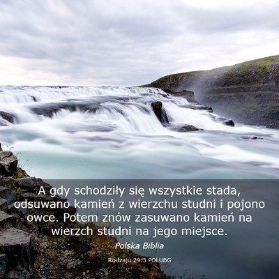 Picture 03 - Rodzaju 29:3 POLUBG - A gdy schodziły się wszystkie stada, odsuwano - Bible Verse Picture