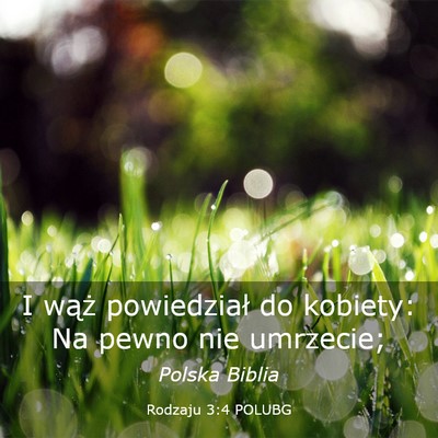 Picture 03 - Rodzaju 3:4 POLUBG - I wąż powiedział do kobiety: Na pewno nie - Bible Verse Picture