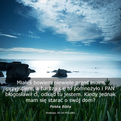 Picture 03 - Rodzaju 30:30 POLUBG - Miałeś bowiem niewiele przed moim przyjściem, - Bible Verse Picture