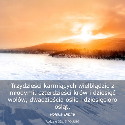 Picture 03 - Rodzaju 32:15 POLUBG - Trzydzieści karmiących wielbłądzic z - Bible Verse Picture