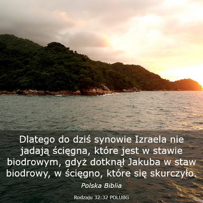 Picture 03 - Rodzaju 32:32 POLUBG - Dlatego do dziś synowie Izraela nie jadają - Bible Verse Picture