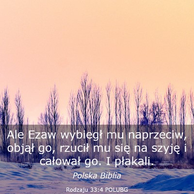 Picture 03 - Rodzaju 33:4 POLUBG - Ale Ezaw wybiegł mu naprzeciw, objął go, - Bible Verse Picture
