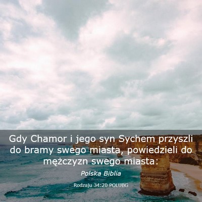 Picture 03 - Rodzaju 34:20 POLUBG - Gdy Chamor i jego syn Sychem przyszli do bramy - Bible Verse Picture