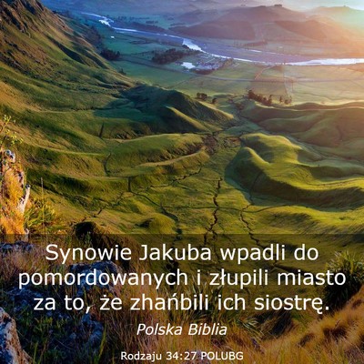 Picture 03 - Rodzaju 34:27 POLUBG - Synowie Jakuba wpadli do pomordowanych i złupili - Bible Verse Picture