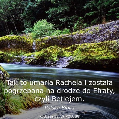 Picture 03 - Rodzaju 35:19 POLUBG - Tak to umarła Rachela i została pogrzebana na - Bible Verse Picture