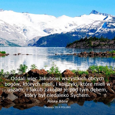 Picture 03 - Rodzaju 35:4 POLUBG - Oddali więc Jakubowi wszystkich obcych bogów, - Bible Verse Picture