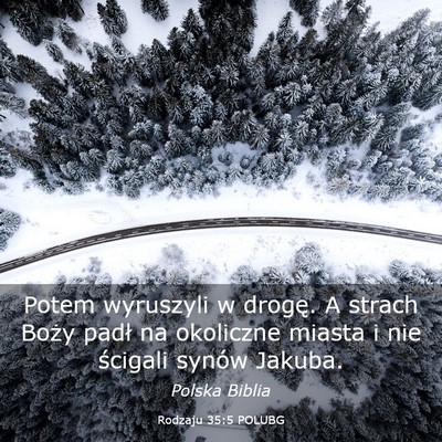 Picture 03 - Rodzaju 35:5 POLUBG - Potem wyruszyli w drogę. A strach Boży padł na - Bible Verse Picture