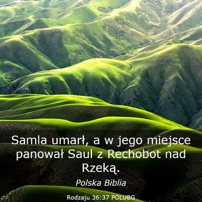 Picture 03 - Rodzaju 36:37 POLUBG - Samla umarł, a w jego miejsce panował Saul z - Bible Verse Picture