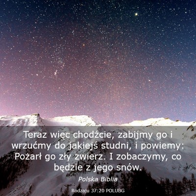 Picture 03 - Rodzaju 37:20 POLUBG - Teraz więc chodźcie, zabijmy go i wrzućmy do - Bible Verse Picture