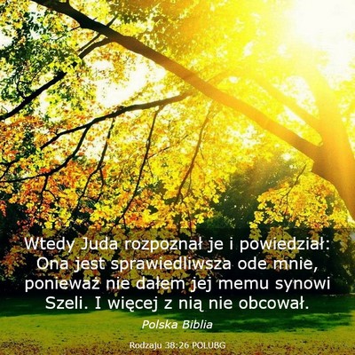 Picture 03 - Rodzaju 38:26 POLUBG - Wtedy Juda rozpoznał je i powiedział: Ona jest - Bible Verse Picture