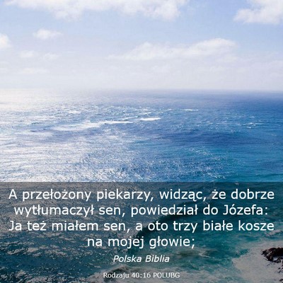 Picture 03 - Rodzaju 40:16 POLUBG - A przełożony piekarzy, widząc, że dobrze - Bible Verse Picture