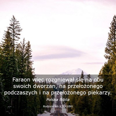 Picture 03 - Rodzaju 40:2 POLUBG - Faraon więc rozgniewał się na obu swoich - Bible Verse Picture