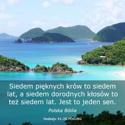 Picture 03 - Rodzaju 41:26 POLUBG - Siedem pięknych krów to siedem lat, a siedem - Bible Verse Picture