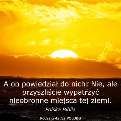Picture 03 - Rodzaju 42:12 POLUBG - A on powiedział do nich: Nie, ale przyszliście - Bible Verse Picture