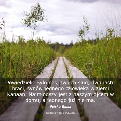 Picture 03 - Rodzaju 42:13 POLUBG - Powiedzieli: Było nas, twoich sług, dwunastu - Bible Verse Picture