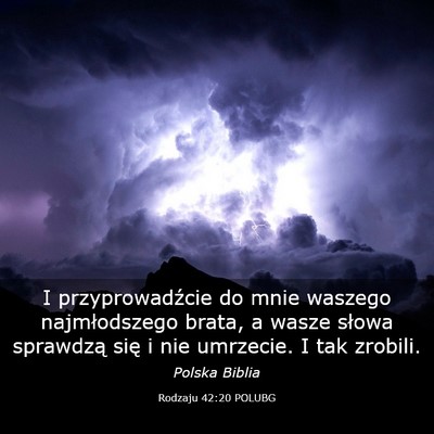 Picture 03 - Rodzaju 42:20 POLUBG - I przyprowadźcie do mnie waszego najmłodszego - Bible Verse Picture