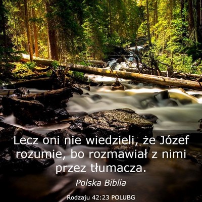 Picture 03 - Rodzaju 42:23 POLUBG - Lecz oni nie wiedzieli, że Józef rozumie, bo - Bible Verse Picture