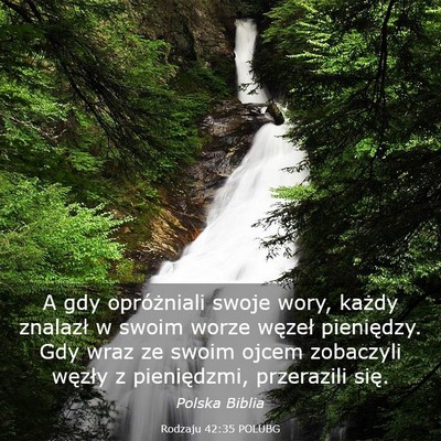 Picture 03 - Rodzaju 42:35 POLUBG - A gdy opróżniali swoje wory, każdy znalazł w - Bible Verse Picture