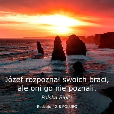 Picture 03 - Rodzaju 42:8 POLUBG - Józef rozpoznał swoich braci, ale oni go nie - Bible Verse Picture