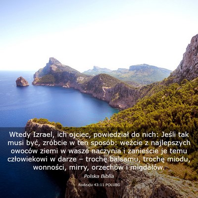 Picture 03 - Rodzaju 43:11 POLUBG - Wtedy Izrael, ich ojciec, powiedział do nich: - Bible Verse Picture