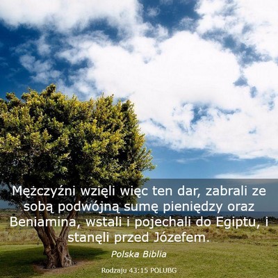 Picture 03 - Rodzaju 43:15 POLUBG - Mężczyźni wzięli więc ten dar, zabrali ze - Bible Verse Picture