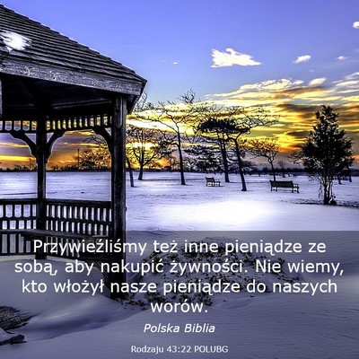 Picture 03 - Rodzaju 43:22 POLUBG - Przywieźliśmy też inne pieniądze ze sobą, - Bible Verse Picture