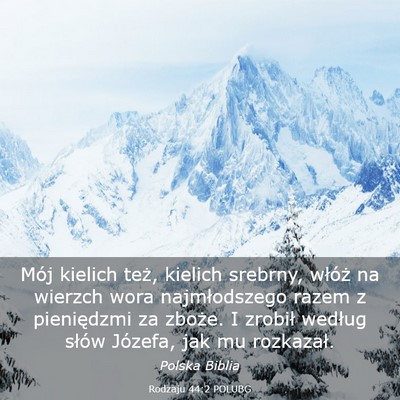 Picture 03 - Rodzaju 44:2 POLUBG - Mój kielich też, kielich srebrny, włóż na - Bible Verse Picture