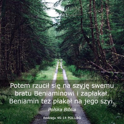 Picture 03 - Rodzaju 45:14 POLUBG - Potem rzucił się na szyję swemu bratu - Bible Verse Picture