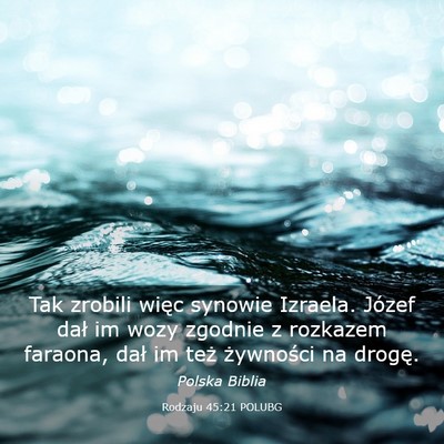 Picture 03 - Rodzaju 45:21 POLUBG - Tak zrobili więc synowie Izraela. Józef dał im - Bible Verse Picture