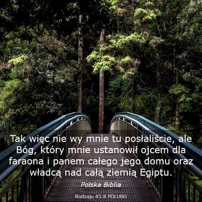 Picture 03 - Rodzaju 45:8 POLUBG - Tak więc nie wy mnie tu posłaliście, ale Bóg, - Bible Verse Picture