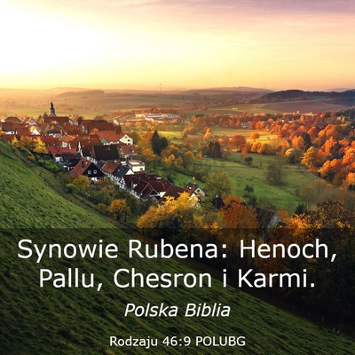 Picture 03 - Rodzaju 46:9 POLUBG - Synowie Rubena: Henoch, Pallu, Chesron i - Bible Verse Picture
