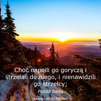 Picture 03 - Rodzaju 49:23 POLUBG - Choć napoili go goryczą i strzelali do niego, i - Bible Verse Picture