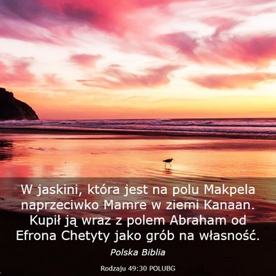 Picture 03 - Rodzaju 49:30 POLUBG - W jaskini, która jest na polu Makpela - Bible Verse Picture