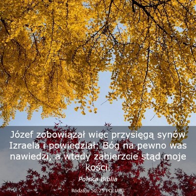 Picture 03 - Rodzaju 50:25 POLUBG - Józef zobowiązał więc przysięgą synów - Bible Verse Picture