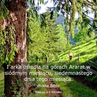 Picture 03 - Rodzaju 8:4 POLUBG - I arka osiadła na górach Ararat w siódmym - Bible Verse Picture