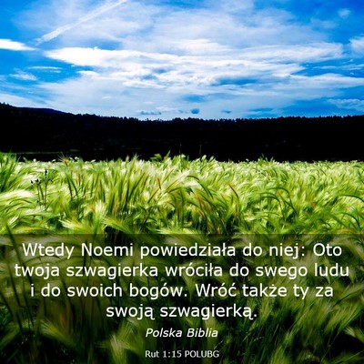 Picture 03 - Rut 1:15 POLUBG - Wtedy Noemi powiedziała do niej: Oto twoja - Bible Verse Picture