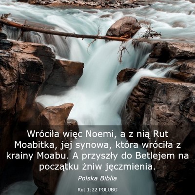 Picture 03 - Rut 1:22 POLUBG - Wróciła więc Noemi, a z nią Rut Moabitka, jej - Bible Verse Picture
