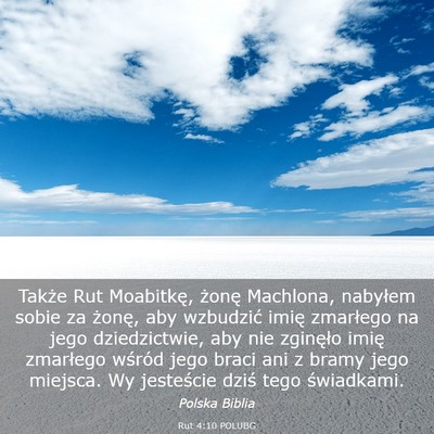 Picture 03 - Rut 4:10 POLUBG - Także Rut Moabitkę, żonę Machlona, nabyłem - Bible Verse Picture