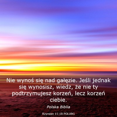 Picture 03 - Rzymian 11:18 POLUBG - Nie wynoś się nad gałęzie. Jeśli jednak się - Bible Verse Picture