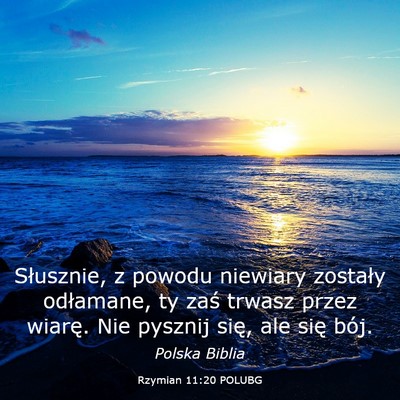 Picture 03 - Rzymian 11:20 POLUBG - Słusznie, z powodu niewiary zostały odłamane, - Bible Verse Picture