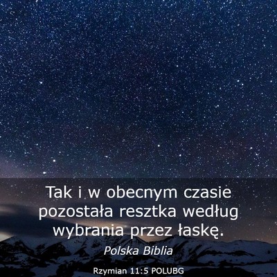 Picture 03 - Rzymian 11:5 POLUBG - Tak i w obecnym czasie pozostała resztka według - Bible Verse Picture