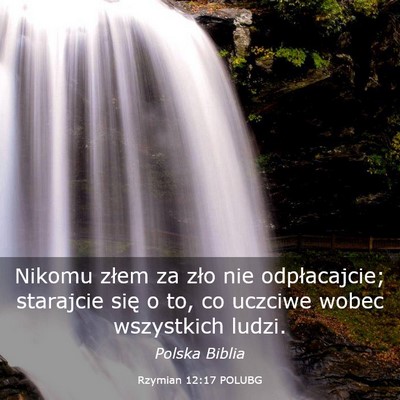 Picture 03 - Rzymian 12:17 POLUBG - Nikomu złem za zło nie odpłacajcie; starajcie - Bible Verse Picture