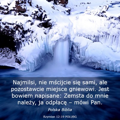 Picture 03 - Rzymian 12:19 POLUBG - Najmilsi, nie mścijcie się sami, ale - Bible Verse Picture