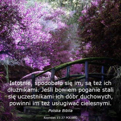 Picture 03 - Rzymian 15:27 POLUBG - Istotnie, spodobało się im, są też ich - Bible Verse Picture