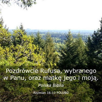 Picture 03 - Rzymian 16:13 POLUBG - Pozdrówcie Rufusa, wybranego w Panu, oraz matkę - Bible Verse Picture