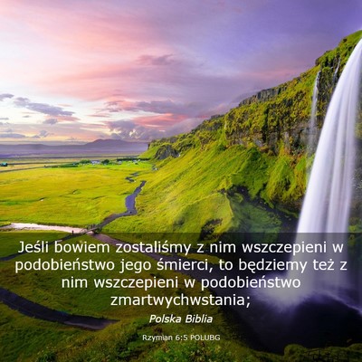 Picture 03 - Rzymian 6:5 POLUBG - Jeśli bowiem zostaliśmy z nim wszczepieni w - Bible Verse Picture