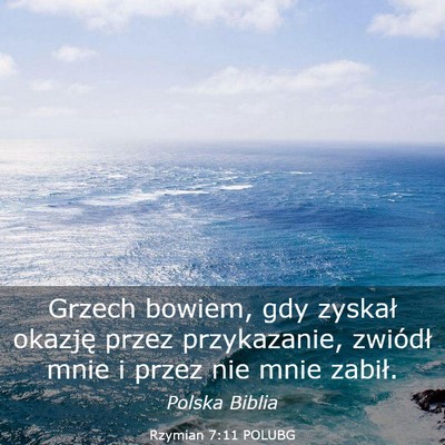 Picture 03 - Rzymian 7:11 POLUBG - Grzech bowiem, gdy zyskał okazję przez - Bible Verse Picture
