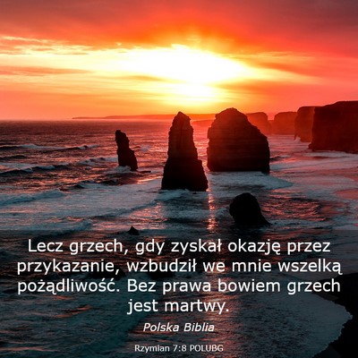 Picture 03 - Rzymian 7:8 POLUBG - Lecz grzech, gdy zyskał okazję przez - Bible Verse Picture